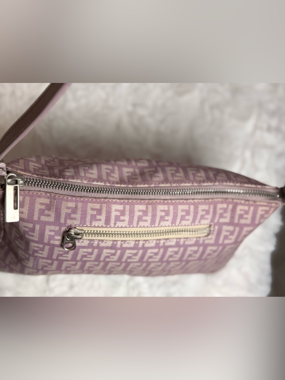 Vintage Fendi Pink Zucchino FF Mini Baguette/Pochette Shoulder Bag Y2K - Picture 4 of 11